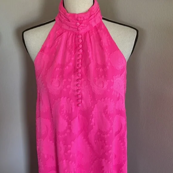LILLY PULITZER hot pink dress Kristine Halter - Picture 3 of 10